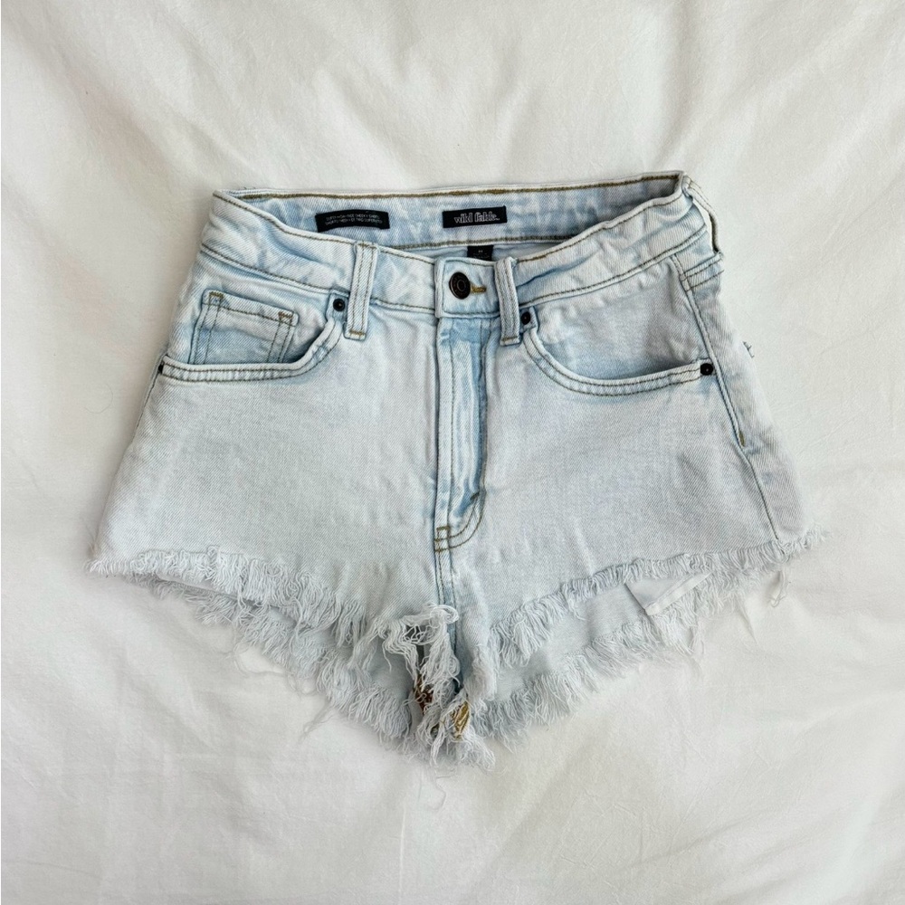 Wild Fable Light Wash Frayed Jean Shorts